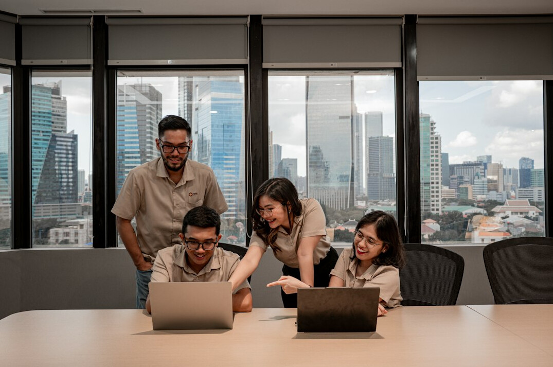 team meeting in modern office