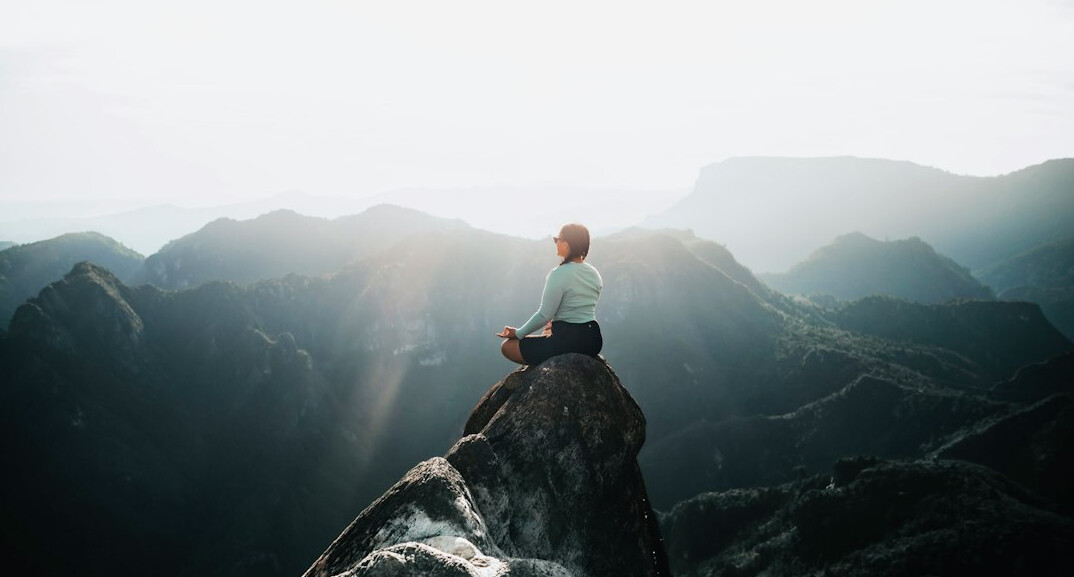 person meditating for focus